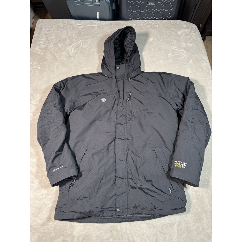 Mountain Hardwear Jacket Mens XL Black Conduit Down Puffer Hooded